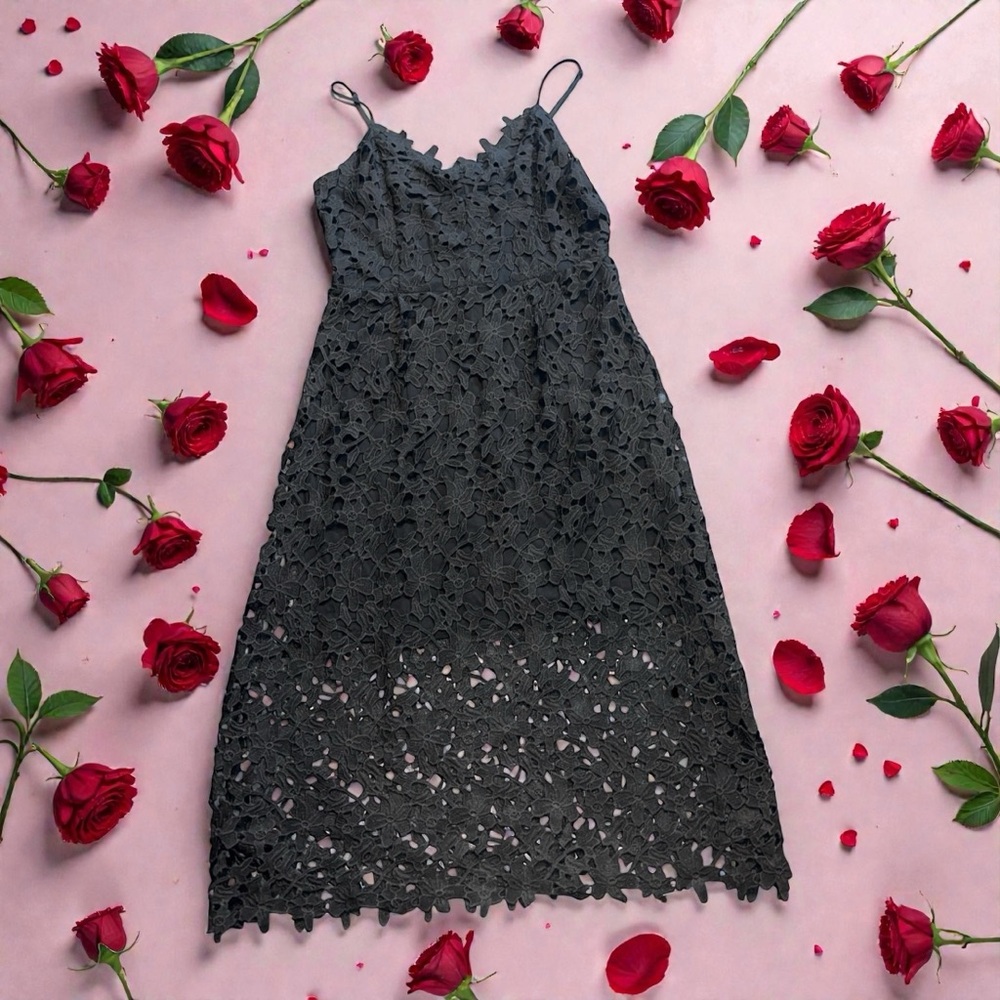 Express Black Lace Backless Dress